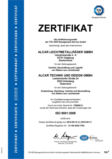 DEZENT T&Uuml;V Zertifikat