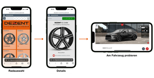 DEZENT 3D Configurator mobile TZ graphite TZ KG dark g&uuml;nstige Alufelgen Felgen