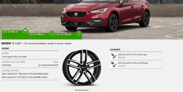 DEZENT TR dark 3D configurator cheap alloy wheels rims